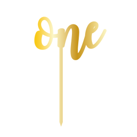 Връх за торта "One" - златен